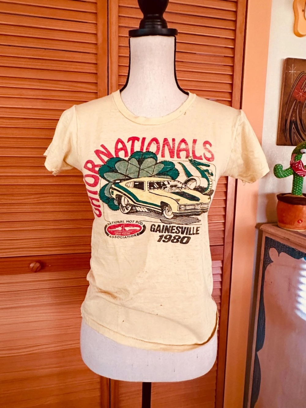 Vintage T SHIRT Gator Nationals : 1980s Gainesville Hot Rod DRAG Racing Souvenir